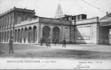 Cureghem 13-08-1906 BRUXELLES ANDERLECHT CUREGHEM LA GARE FOURGON BALLON.jpg